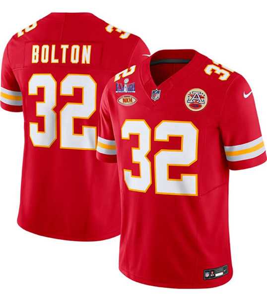 Mens Kansas City Chiefs #32 Nick Bolton Red 2024 F.U.S.E. Super Bowl LVIII Patch With NKH Patch Vapor Untouchable Limited Jersey Dzhi